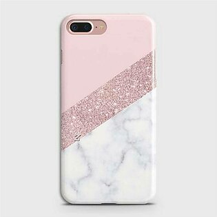 Iphone 7 Plus Cover Case Pink And White Marbel Hard Cover- Design 33