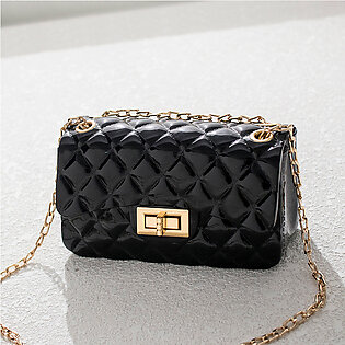 Classic Korean Square Small Jelly Girls Mini Coin Purse Handbag Corss Body Candy Hand Gold Chain Sling Bags For Ladies