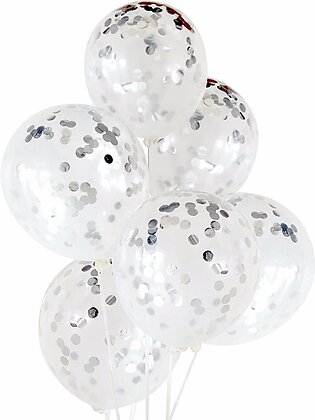 5 Pieces Silver Confetti Balloons Pack