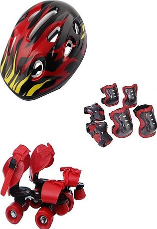 Pack Of 3 - Helmet Roller Skates And Protector Set