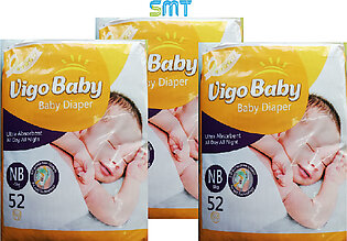 Vigo Baby Diapers Size-1 Newborn -5kg (52 Pcs Pack) Pack Of 3