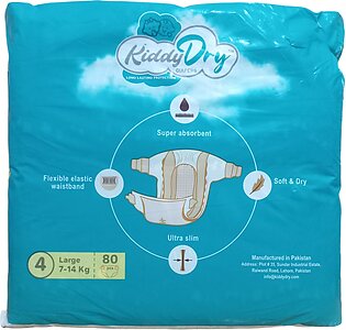 Kiddy Dry Baby Diapers Large Size 80 Pcs