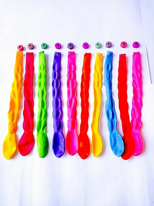 Tongle Long Balloons🎈(10 Pcs) Including Whistle Per Balloon • Long Shaped Balloons With Whistle For Kids • Multicolored Long Length Balloons
