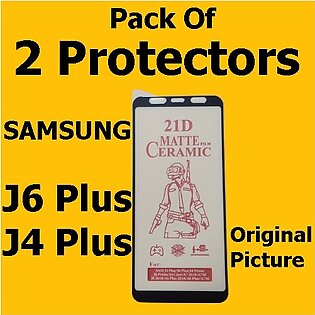 Samsung J4 Plus / J6 Plus Matte Protector Ceramic Sheet for Gaming , Unbreakable Matte Protector , Pack Of 2 Protectors