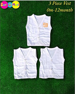 Pack Of 3 Newborn Sleeveless Vest In Cotton Stuff Infant Born Baby Girl Boy Banyan