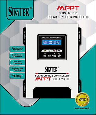Simtek Mppt Plus Hybrid Solar Charge Controller 100v Voc 60amp Fully Automatic With Dual Lcd & Led Display Auto Detect 12v/24v - 1 Year Warranty