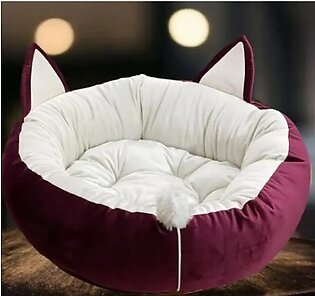Cat Ears Pet Bed With Tail Black