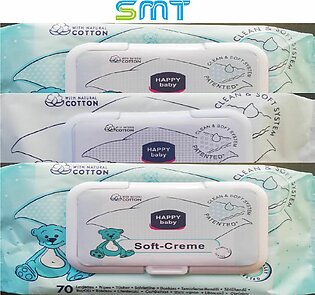 SOFT CREAM BABY WIPES PACK OF-3