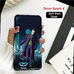 Tecno Spark4 Back Cover For Boys - The Joker - 2Gud Soft Case Cover