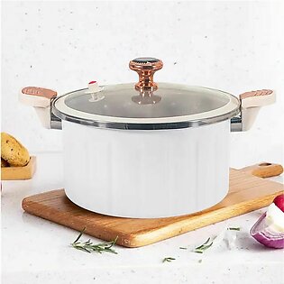 Pressure Cooker, Non-stick Enamel Micro Pressure Cooker, With Lid Silicone Seal Spill-proof Valve 8l Large Capacity Multifunctional Plumpy Non-stick Micro