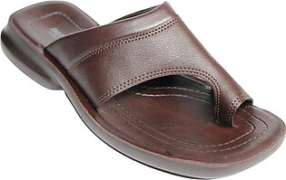 Aerosoft Brown Synthetic Leather Slippers For Men A5905