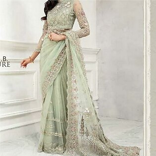 unstiched net most attractive saaree for  BRIDAL WALIMA SHADI DRESS FOR GIRLS AND WOMEN