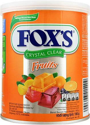 Fox's Crystal Clear Mixed Fruit Flavored Candy, Tin, 180g