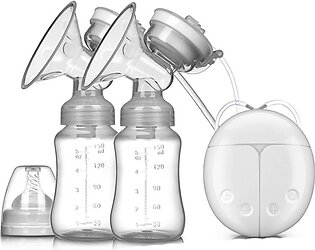 Breast Pump USB Powered Double Bottles BPA Free Milk Pumping Baby Electric Milk Extractor