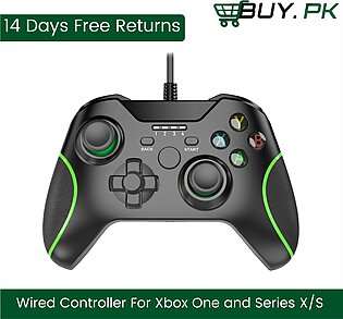 Ibex Xbox One Wired Controller, Black Usb Gamepad Joystick Controller For Xbox One/s/x/pc Windows 10 With 3.5mm Audio Jack