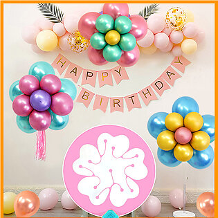 6pcs Flower Shape Balloon Clip Happy Birthday Decoration Birthday Accessories Balloons For Birthday , Anniversary , Engagement , Bridal Shower And Baby Shower Decoration For Birthday Balloons Happy Birthday Decoration