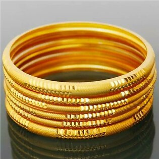 Pack of 6 gold plated bangles for girls and women