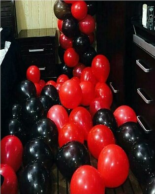 100 Red Latex Balloons, 100 Black Latex Balloons