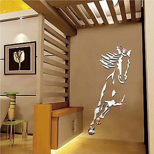3d Diy Acrylic Wall Art Wall Decor Horse Wall Decoration For Home And Office Living Room Bed Room Acrylic Mirror With Pattern Gift Item