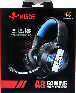 Misde A8 Gaming Headset 7.1 Rgb Light Adjustable Over Ear Gaming Headphone Noise Cancelling