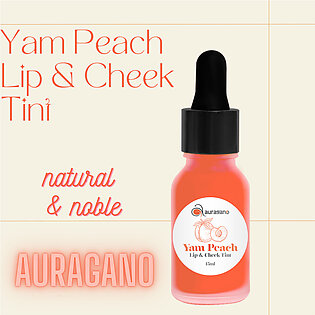 Yam Peach Lip & Cheek Tint 15ml - Lip Tint - Cheek Tint - Cheek Stain - Liquid Blush Tint – Blush Tint - Water Type Tint - 100% Organic Lip Stain - Pure Organic Liquid Stain For Lips – Yam Peach Lip By Auragano