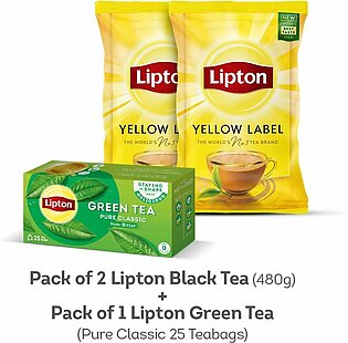 Pack Of 2 Lipton 430g With Lipton Green Tea Plain
