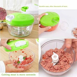 Manual Chopper - Mini Chopper For Kitchen - Manual Hand Pull Rope Grinder - Vegetable Slicer - Speedy Chopper - Easy To Use
