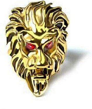 Golden lion ring for boy men women