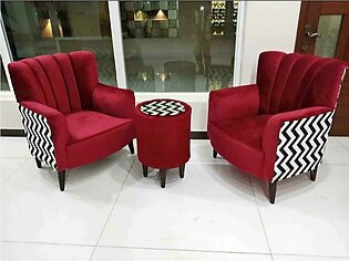 Galaxy 02 Bedroom Chairs With Table Imported Valvet Fabric With Contrast Make In Diamond Supreme Foam 12 Years Warranty