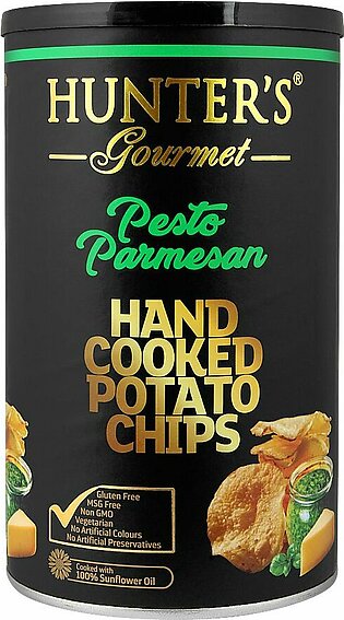 Hunter's Gourmet Pesto Parmesan Hand Cooked Potato Chips, 150g