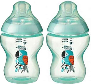 Tommee Tippee Tinted Feeding Bottle 260ml Green (pack Of 2)