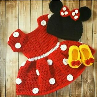 Customizable Baby Girl Crochet Dress / Woolen Baby Dress