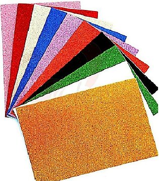 Glitter Fomic Sheet Sticker Pack of 10 Multicolour Glitter Fomic Sheet Sticker – 1 Free with 9 Sheets