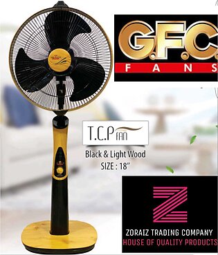 Gfc Fan Pedestal Tcp 18'' Black And Light Wood Color Trend Model Pure Copper Wire
