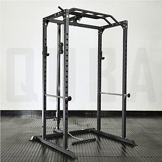 QUBA POWER RACK WITH LAT PULL DOWN ATTACHMENT HOME GYM EXERCISE MACHINE GYM RACK SMITH MACHINE RACK