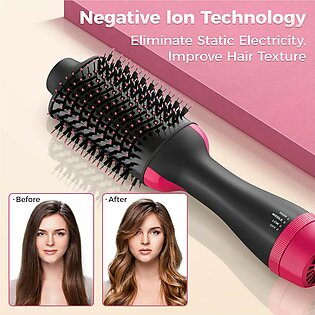 Exort Multifunctional Hot Air Comb, Wet And Dry Hair Dryer, Hair Straightener And Curler