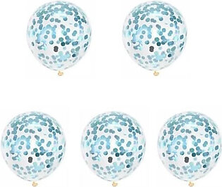 Light Blue Confetti Balloons ( Pack Of 5)