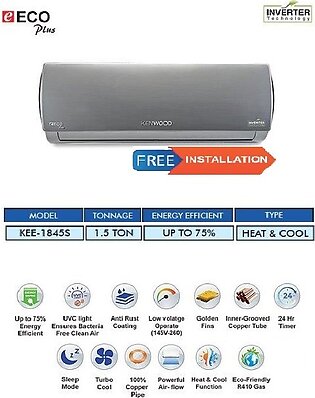 Kenwood 1.5ton Dc Inverter E-eco Plus Series Kee-1845s With Up To 75% Saving Split Heat & Cool Air Condition/free Installation
