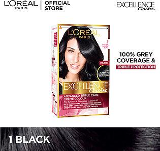 LOreal Paris Excellence Creme - 1 Black Hair Color