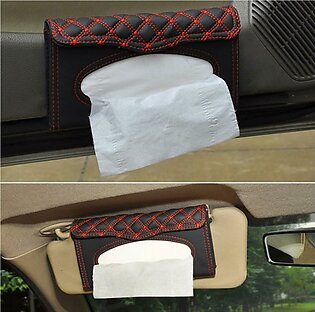 Car Sun Visor Tissue Box Faux Leather