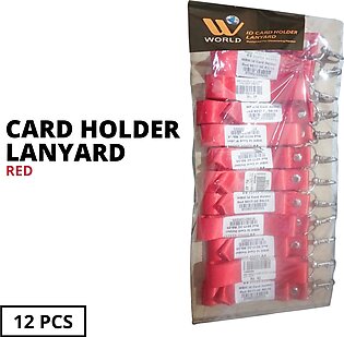 WBM Card Holder Lanyard-Red-12Pcs- Card Holder, Card Holder Strap, Crad Holder Lanyard, Card Holder Strap with Lanyard