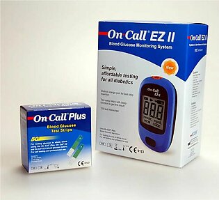On Call Ezii Glucometer With Free 10 Strips-- Suger Checking Monitoring Machine