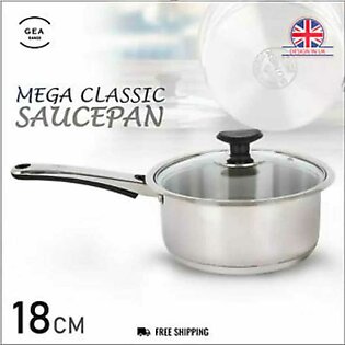 Sonex Mega Classic – 3 Cooking Sauce Pan – Stainless Steel With Glass Lid