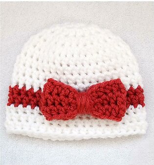 White Wool Crochet Baby Cap
