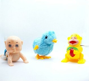 Pack Of 3 Funny Crawling Baby Toy, Chick Walking, Monkey Toy Rolling Toys For Infants Toddlers Kids Boys & Girls Gift Items