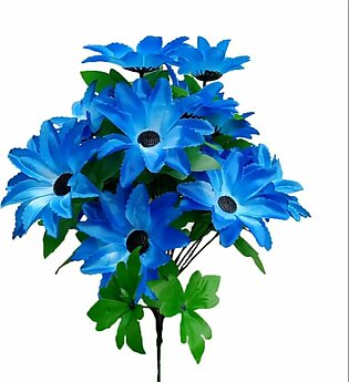 Artificial Sun Flower Bunch Silk Flower Decor Home Ornaments Decorative For Wedding Party Flowers-blue