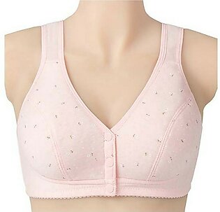 Comfortable Solid Seamless Front Button Front Open Bra-105
