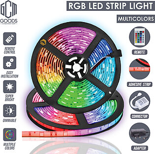 Rgb Led Strip Light, Led Strips Lights, Multicolor Rgb Light Kit, Adhesive Flexible Color Changing Led Rope Strip Lights With Remote12v, Around 13ft Rgb Lights By Goods Consignment Mart