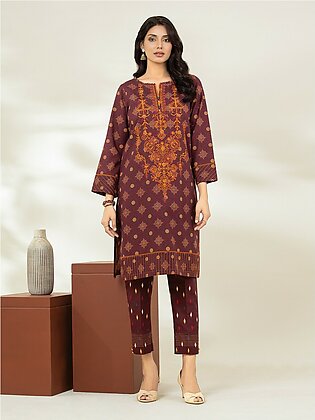edenrobe 2 Piece Maroon Khaddar Unstitched Suit for Women - EWU22V11-25030
