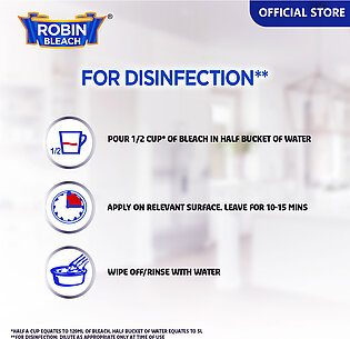 Robin Liquid Bleach Multipurpose Cleaner Original 500ml (pack Of 2)